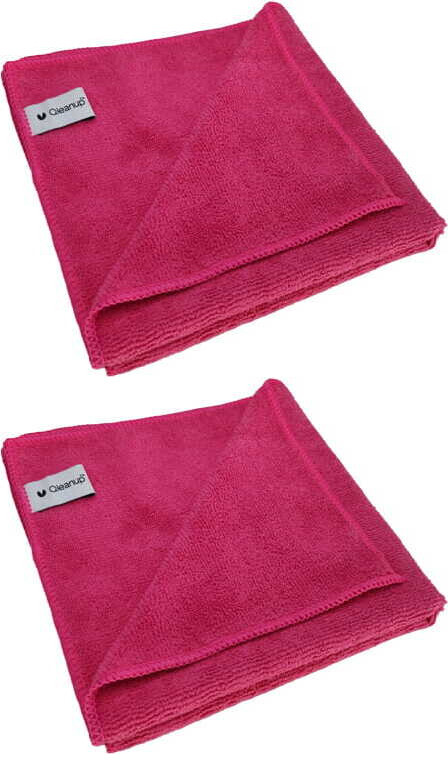 2x Ściereczka z mikrofibry Qleanup Plus, 40x40cm, 400g, 5 sztuk, czerwony