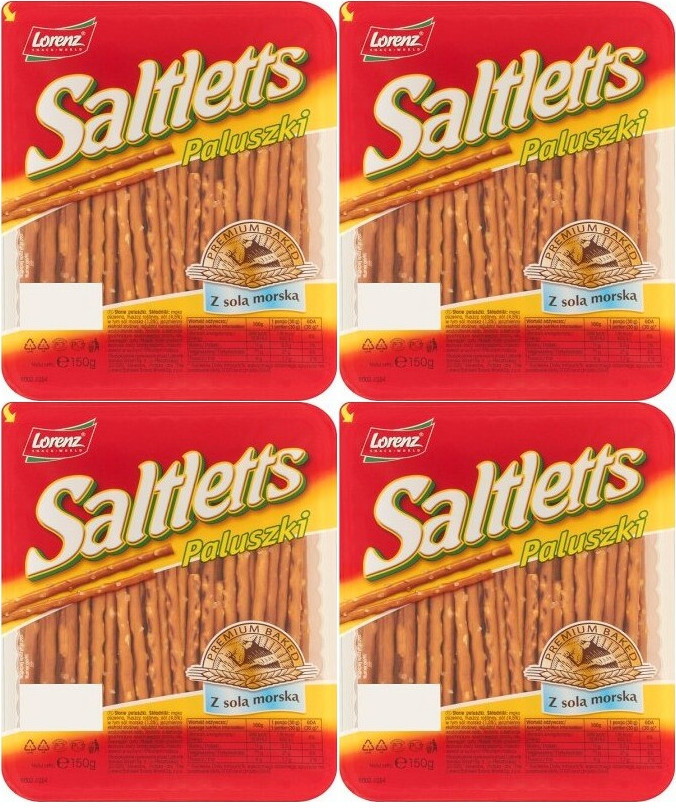 4x Paluszki Saltletts, z solą, 250g