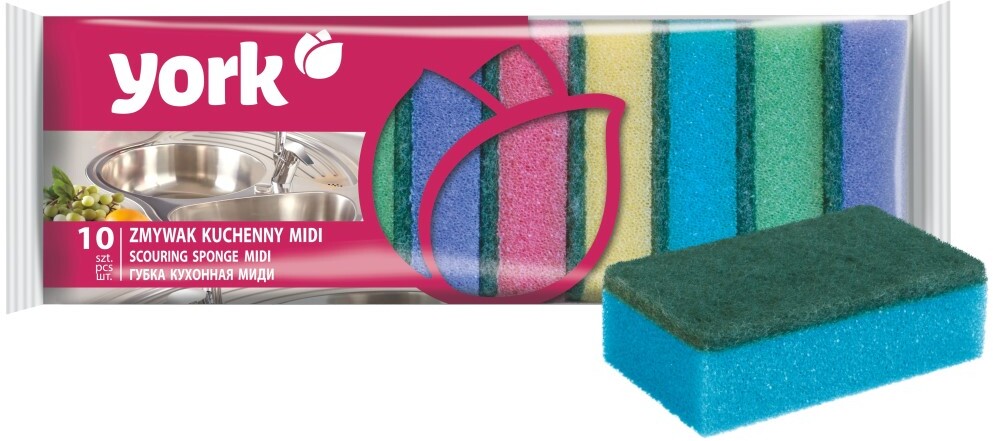 Zmywak kuchenny Midi York Prestige, 8x5x2.5cm, 10 sztuk, mix kolorów