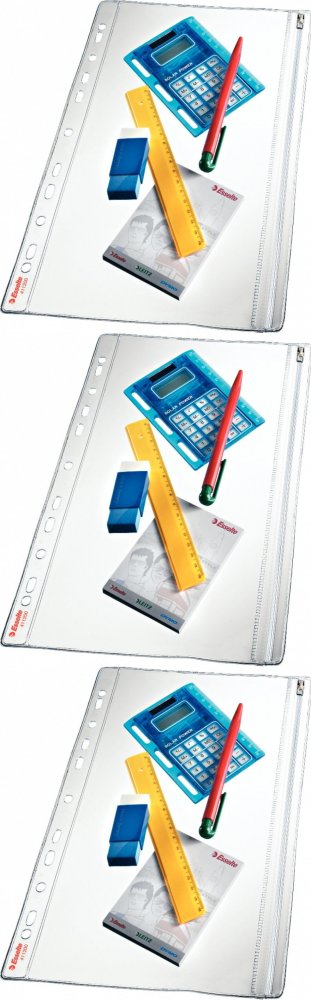 3x Koszulki z suwakiem Esselte, A4, 200μm, 5 sztuk, transparentny