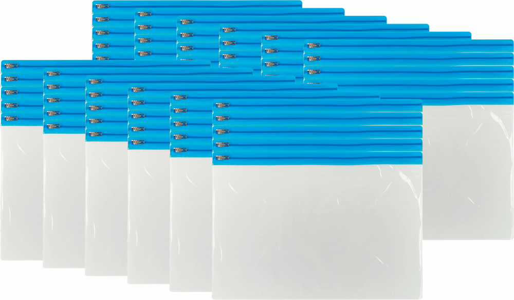 12x Ofertówki krystaliczne Viking, na suwak, A4, 150μm, 5 sztuk, niebieski