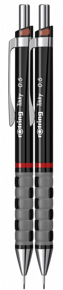 2x Ołówek automatyczny Rotring Tikky III, 0.5 mm, z gumką, bordowy