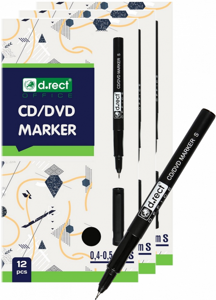 36x Foliopis D.Rect, okrągła, 0.4-0.5 mm, czarny