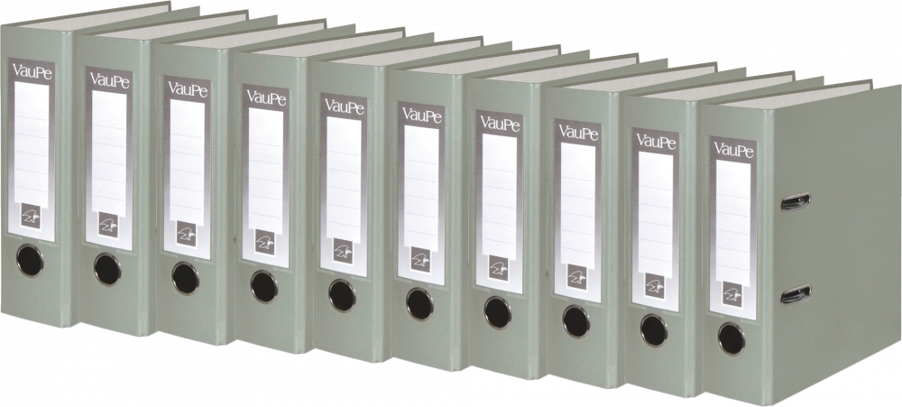 10x Segregator A5 VauPe FCK, szerokość grzbietu 75mm, do 500 kartek, szary