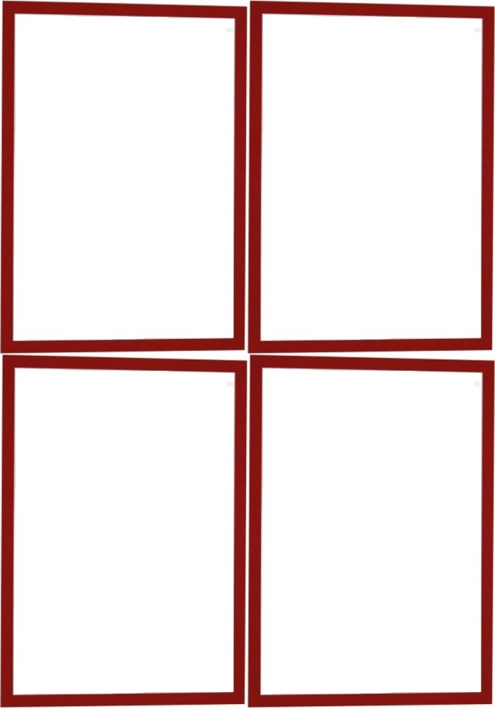 4x Ramka magnetyczna Magnetoplan, A4, 5 sztuk, czerwony