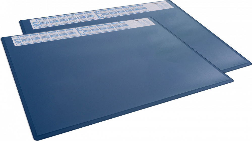 2x Podkład na biurko Durable, z kalendarzem zakładką, 650x500mm, granatowy
