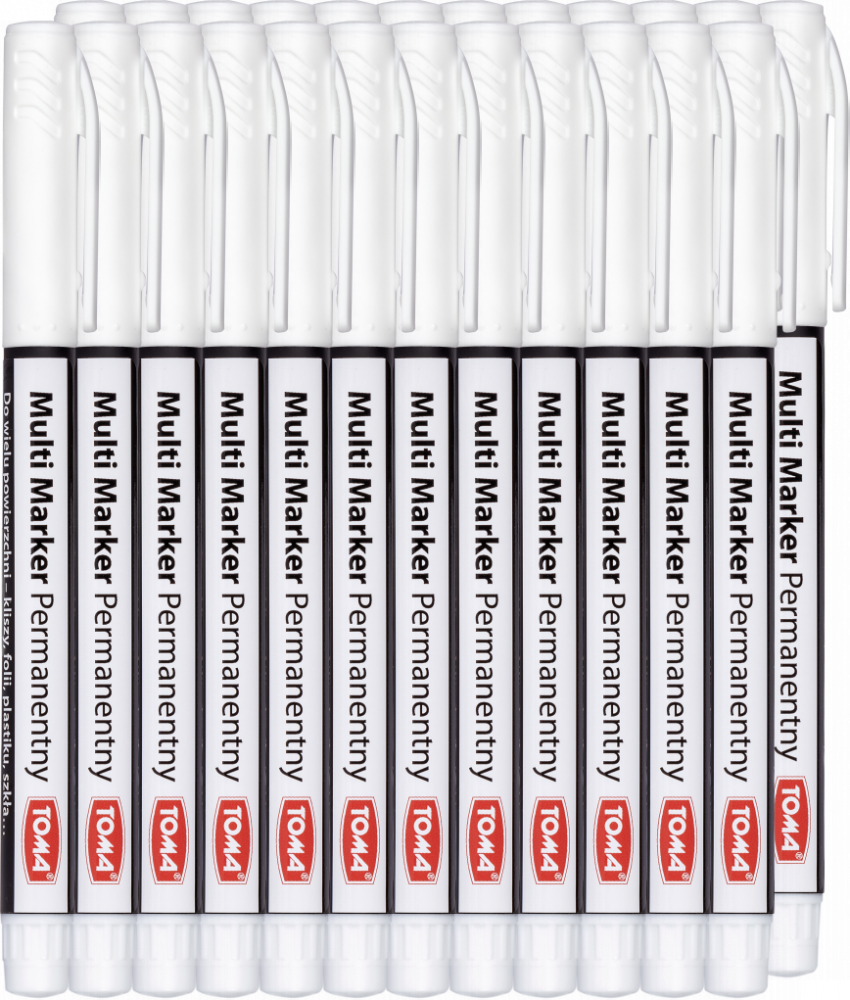 24x Marker permanentny Toma Multi Marker TO-333, okrągła, 1.5 mm, biały