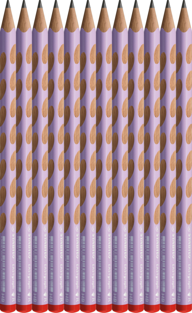 12x Ołówek drewniany Stabilo EASYgraph Pastel, HB, dla praworęcznych, liliowy