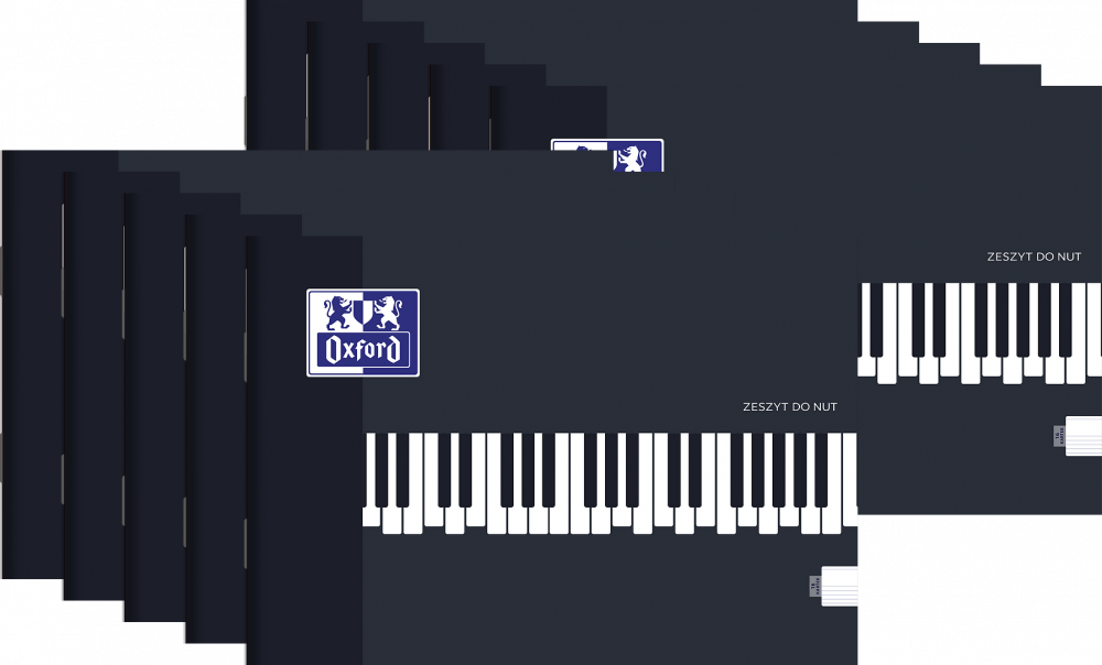 10x Zeszyt do nut Oxford, A5, 16 kartek, czarny