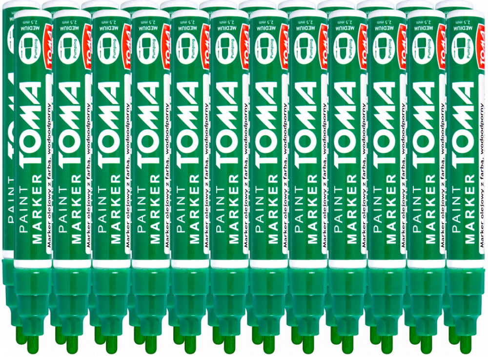 24x Marker olejowy Toma TO-440, okrągła, 2.5 mm, zielony