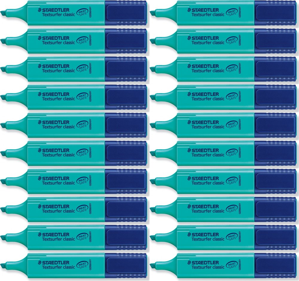 20x Zakreślacz Staedler, ścięta, 5mm turkusowy