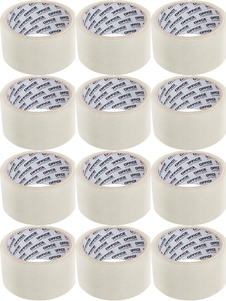 12x Taśma pakowa Office Products, 48mmx50y, transparentny
