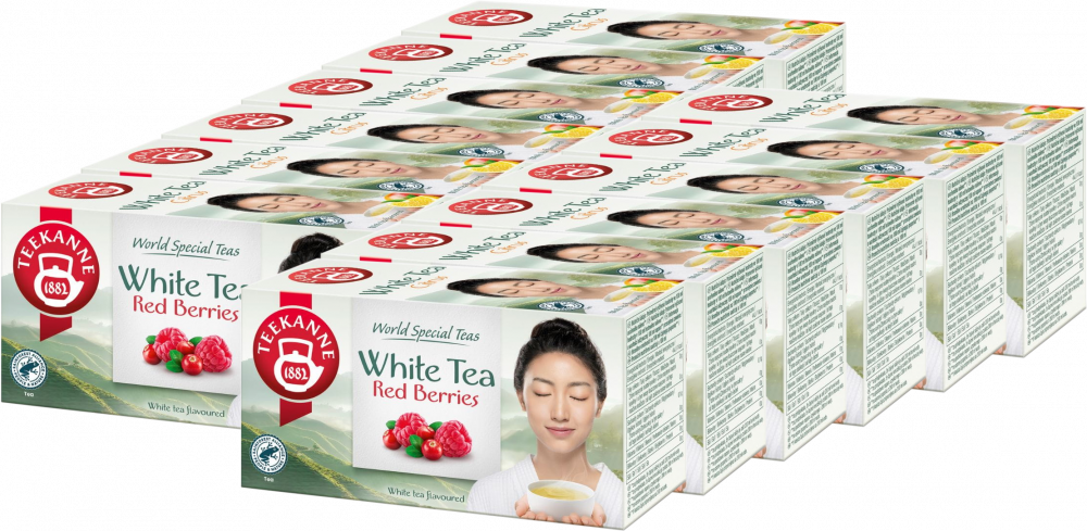 12x Herbata biała smakowa w kopertach Teekanne White Tea Red Berries, żurawina & malina, 20 sztuk x 1.25g