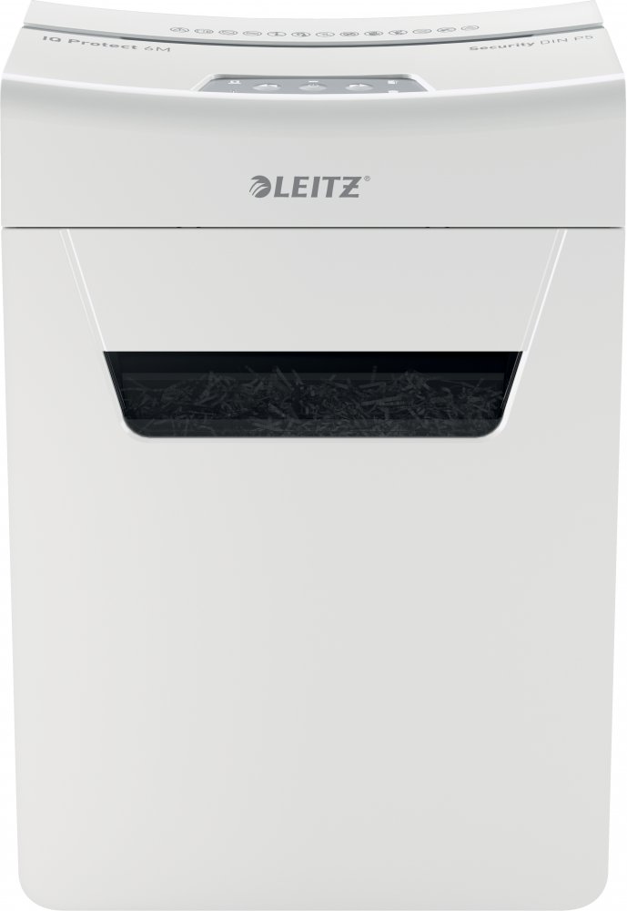 Niszczarka Leitz IQ Protect Premium 6M, mikrościnek, 6 kartek, P-5 DIN, biały