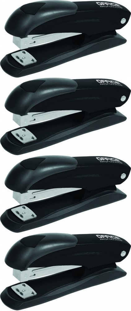4x Zszywacz Office Products, do 30 kartek, czarny