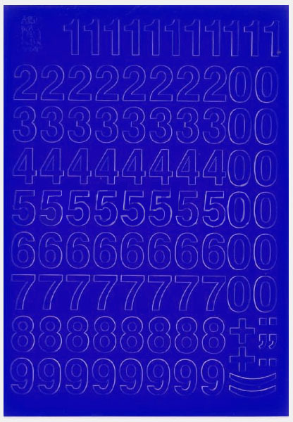 Cyfry samoprzylepne, 1.5 cm, 1 arkusz, niebieski