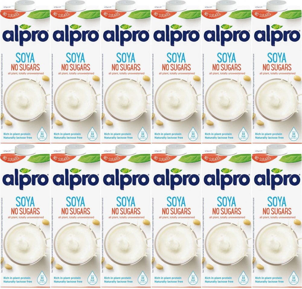 12x Napój sojowy Alpro, bez cukru, 1l