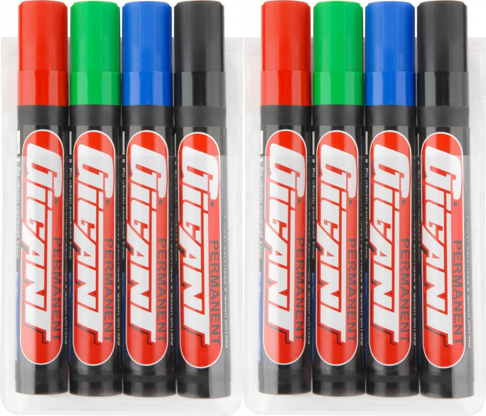 2x Marker permanentny Kamet Gigant, 4 sztuki, okrągła, 5.2mm, mix kolorów