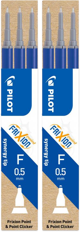 2x Wkład do cienkopisu wymazywalnego Pilot Frixion Point, 0.5 mm, 3 sztuki, niebieski