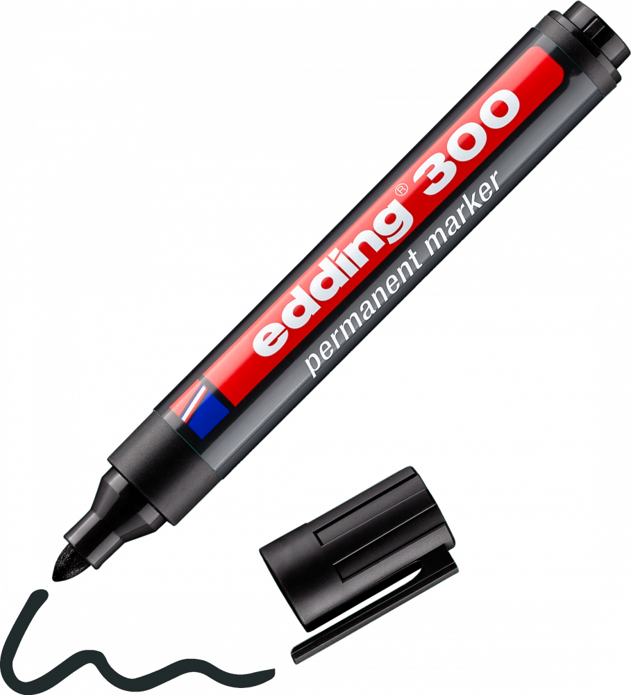 Marker permanentny edding 300, okrągła, 1.5-3mm, czarny