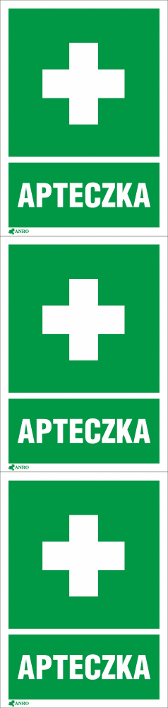3x Tabliczka informacyjna Anro "Apteczka", 220x300mm