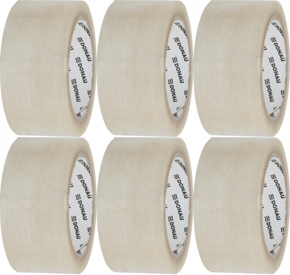 6x Taśma pakowa Donau, Hot-Melt, 48mmx66m, transparentny