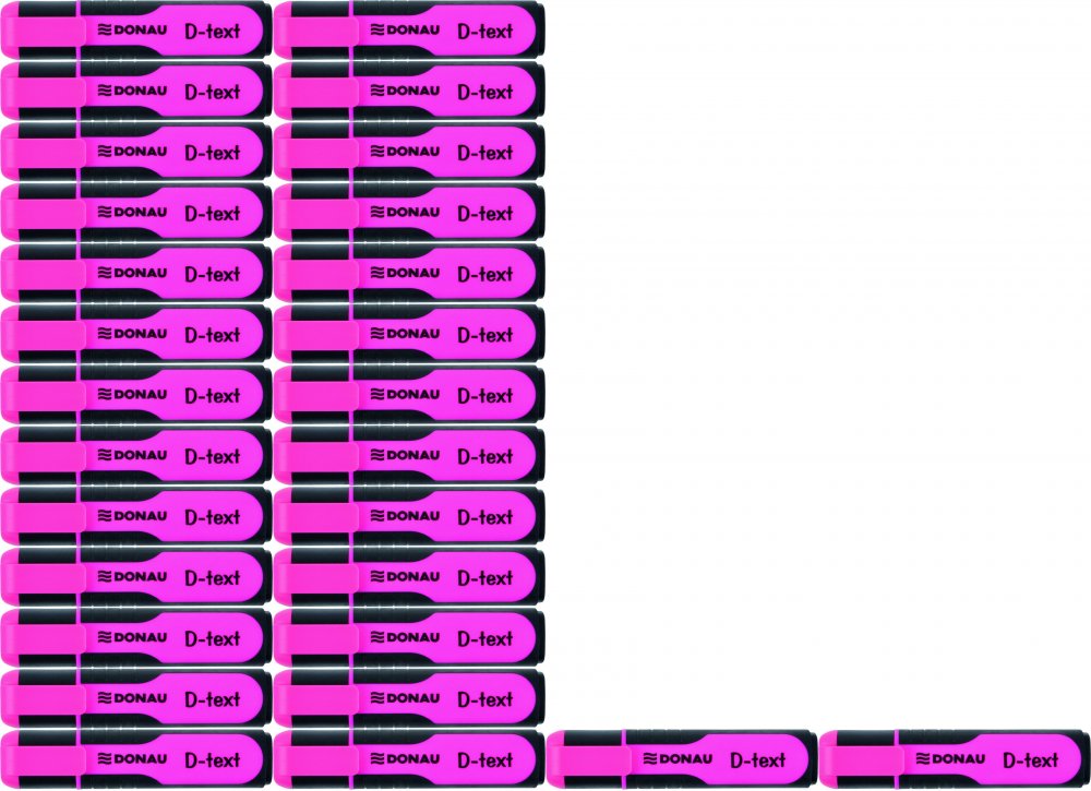 40x Zakreślacz fluorescencyjny Donau, D-Text, ścięta, różowy