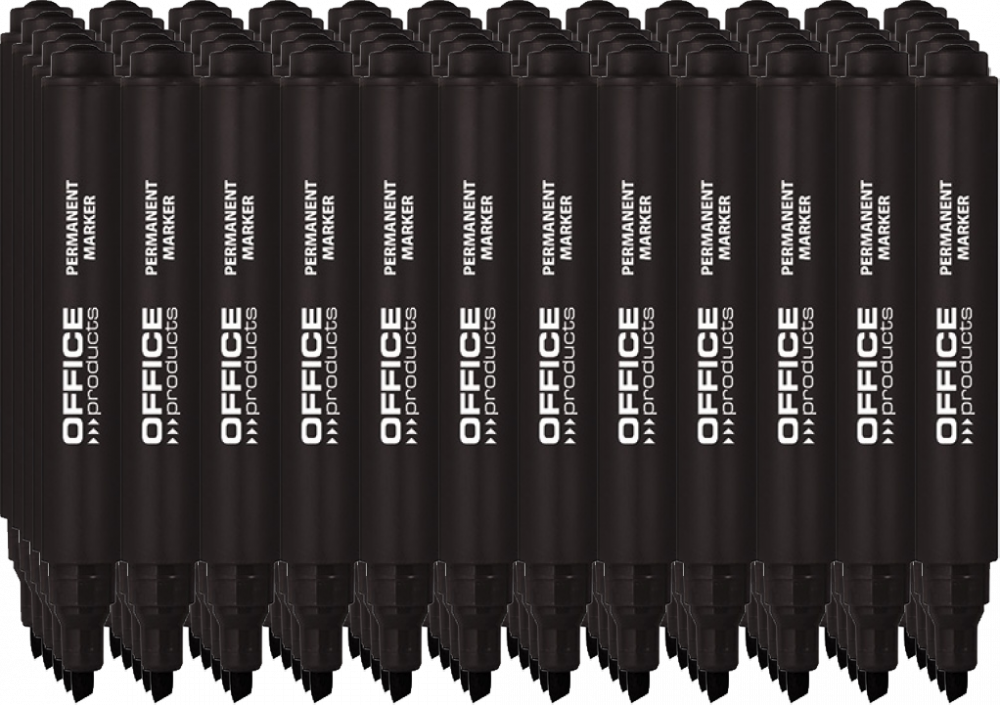 60x Marker permanentny Office Products, ścięta, 5mm, czarny