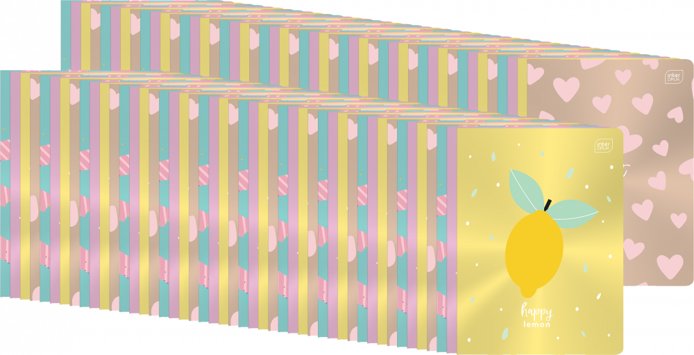 100x Zeszyt w wąskie linie Interdruk Metallic, A5, 16 kartek, mix wzorów