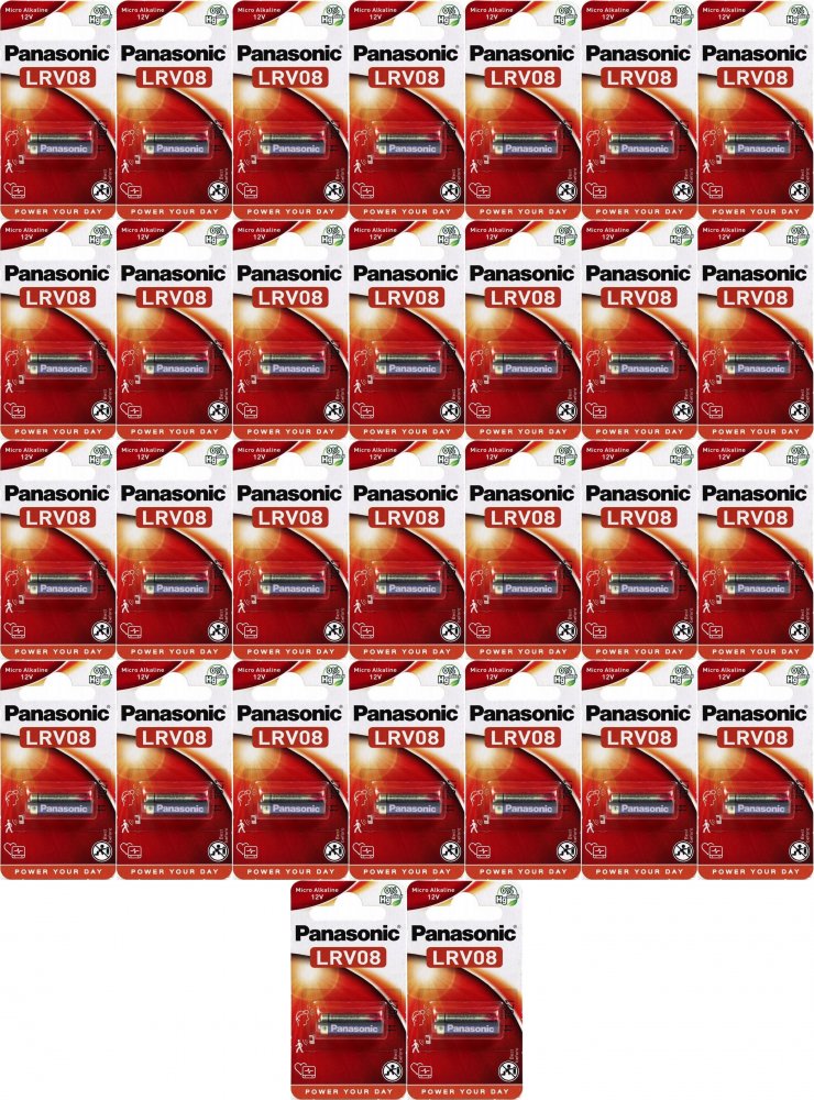 30x Bateria alkaliczna Panasonic, 12V, LRV08, 1 sztuka