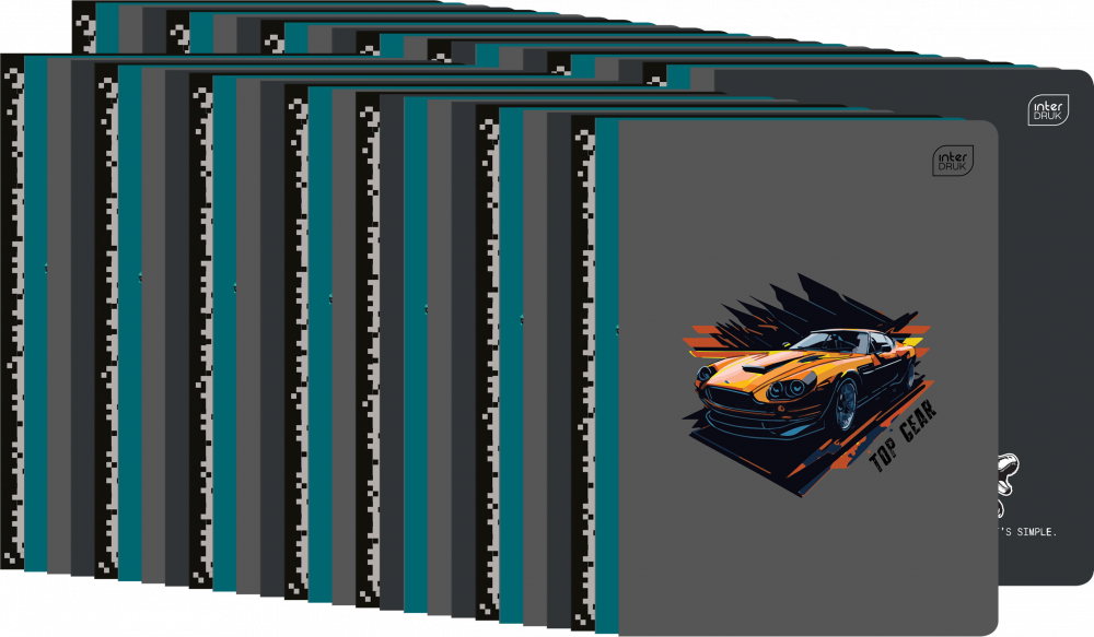 60x Zeszyt w kratkę Interdruk UV Boys, A5, 16 kartek, mix wzorów