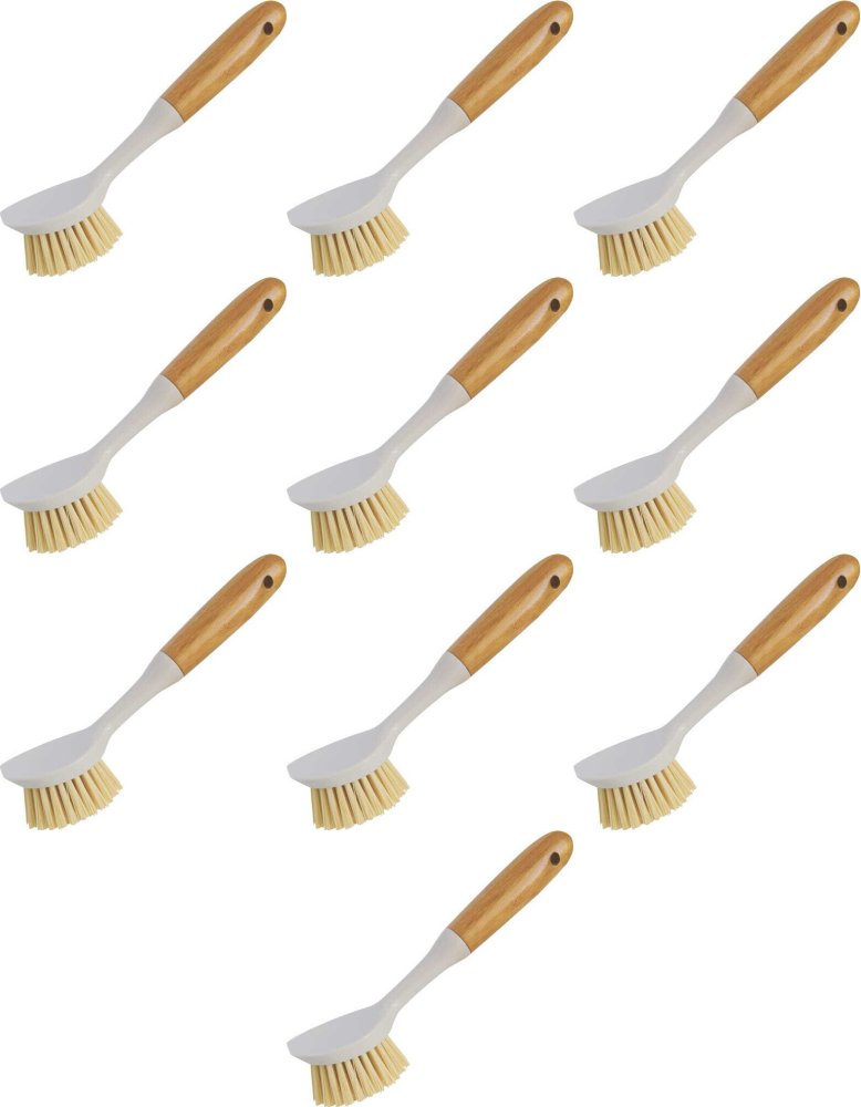 10x Szczotka do naczyń Eco Natural by York Bambus, 22cm, biało-brązowy