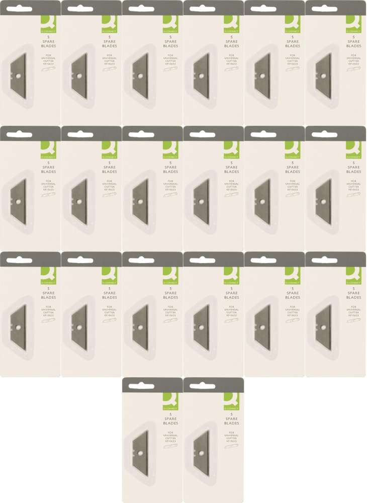 20x Ostrza wymienne do noża tapicerskiego Q-Connect, 19x60mm, 5 sztuk, srebrny