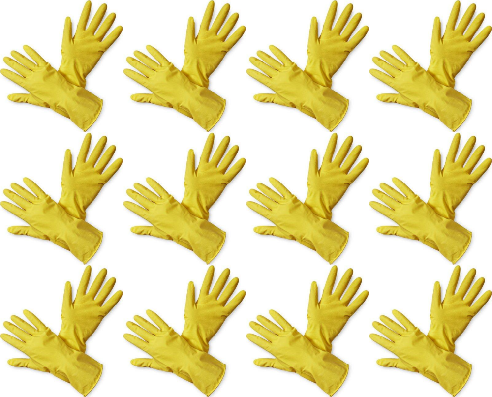 12x Rękawice lateksowe domowe Zosia Gosposia, rozmiar S, 1 para, żółty