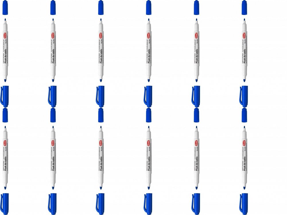 12x Marker suchościeralny Toma, 270, dwustronny, okrągła, 0.8/1.5 mm, niebieski
