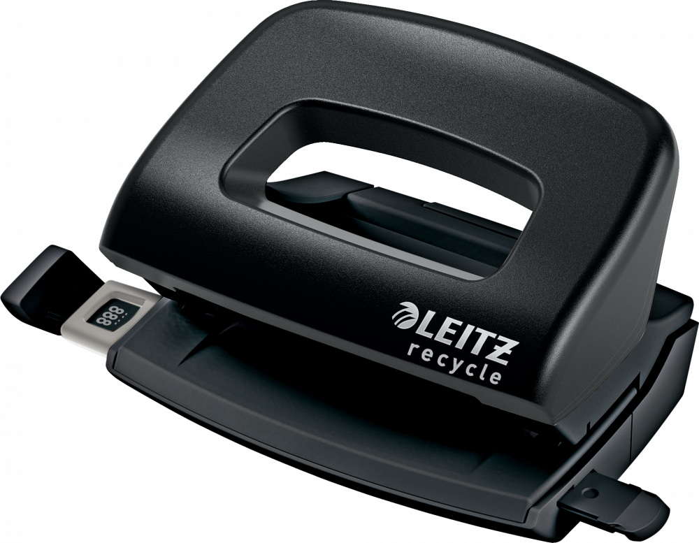Dziurkacz mini Leitz NeXXt Recycle, do 10 kartek, czarny