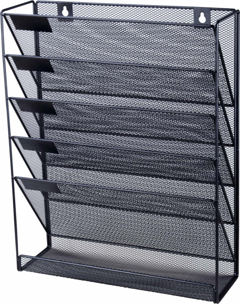 Pojemnik na dokumenty Viking Office Set, 5 kieszeni, A4, druciany, czarny