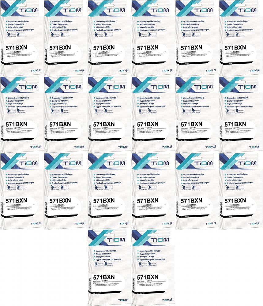 20x Tusz Tiom Ti-C571BX (CLI-571BK), 11.8 ml, black (czarny)