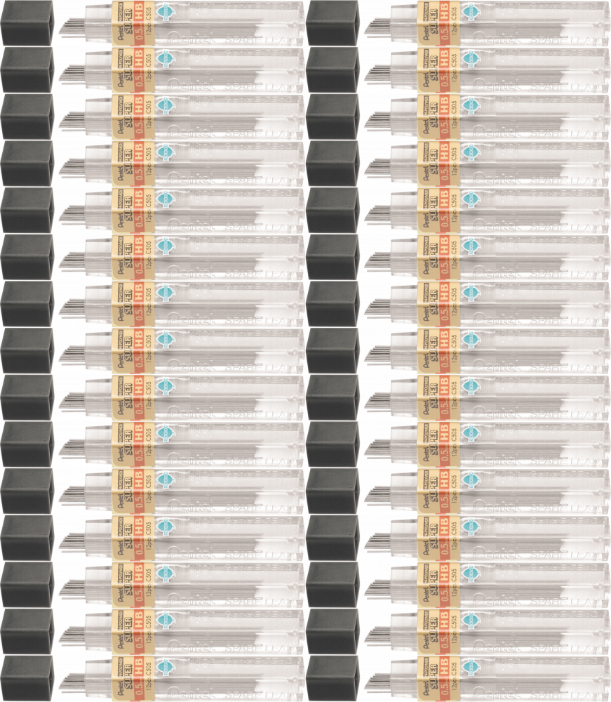 36x Grafity ołówkowe Pentel, 0.5 mm, HB