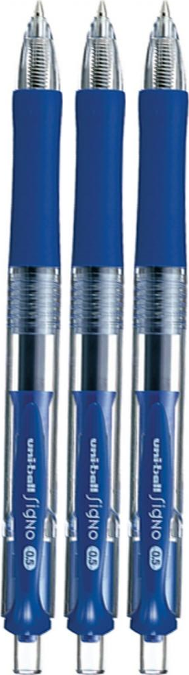 3x Długopis żelowy automatyczny Uni, UMN-152 Signo, 0.5 mm niebieski