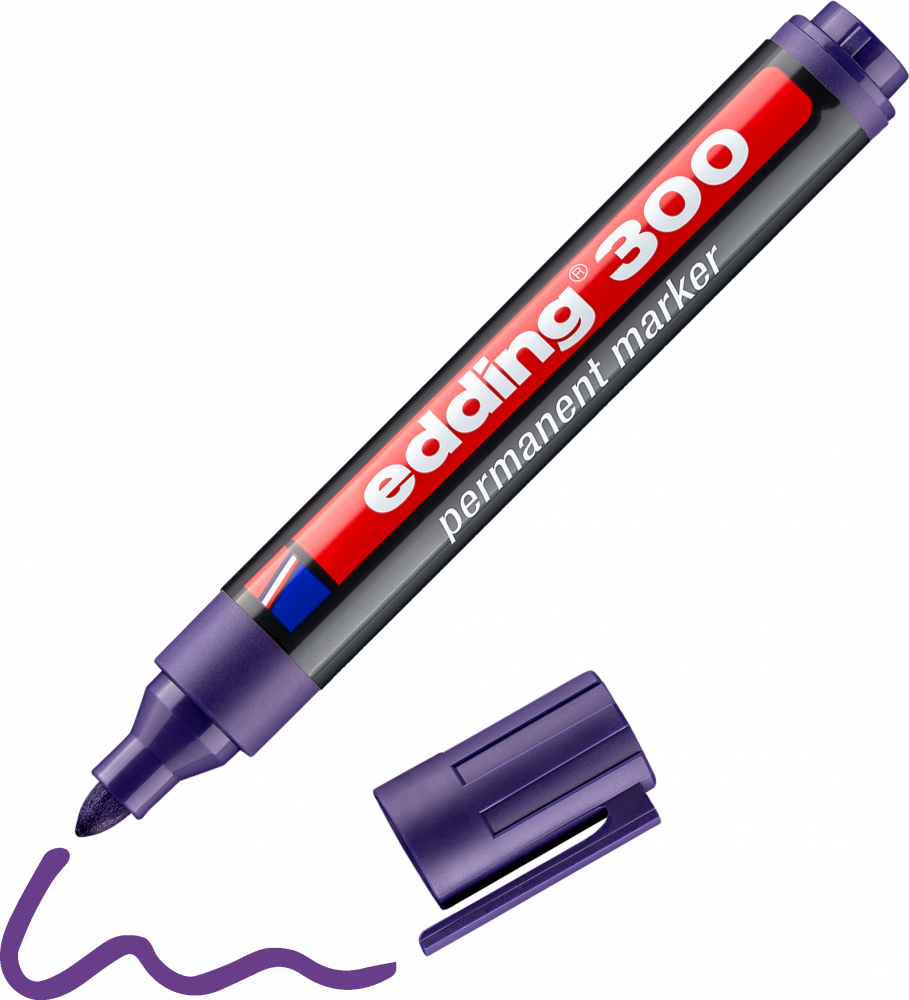 Marker permanentny edding 300, okrągła, 1.5-3mm, fioletowy