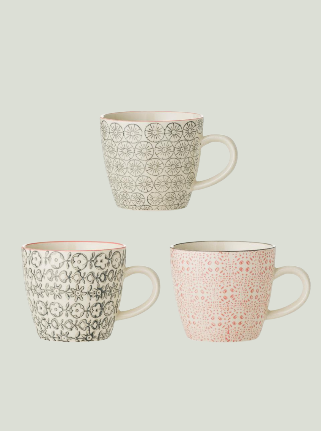 Kubek Cécile, róża, kamionka 7,5 BLOOMINGVILLE - zestaw 3 szt