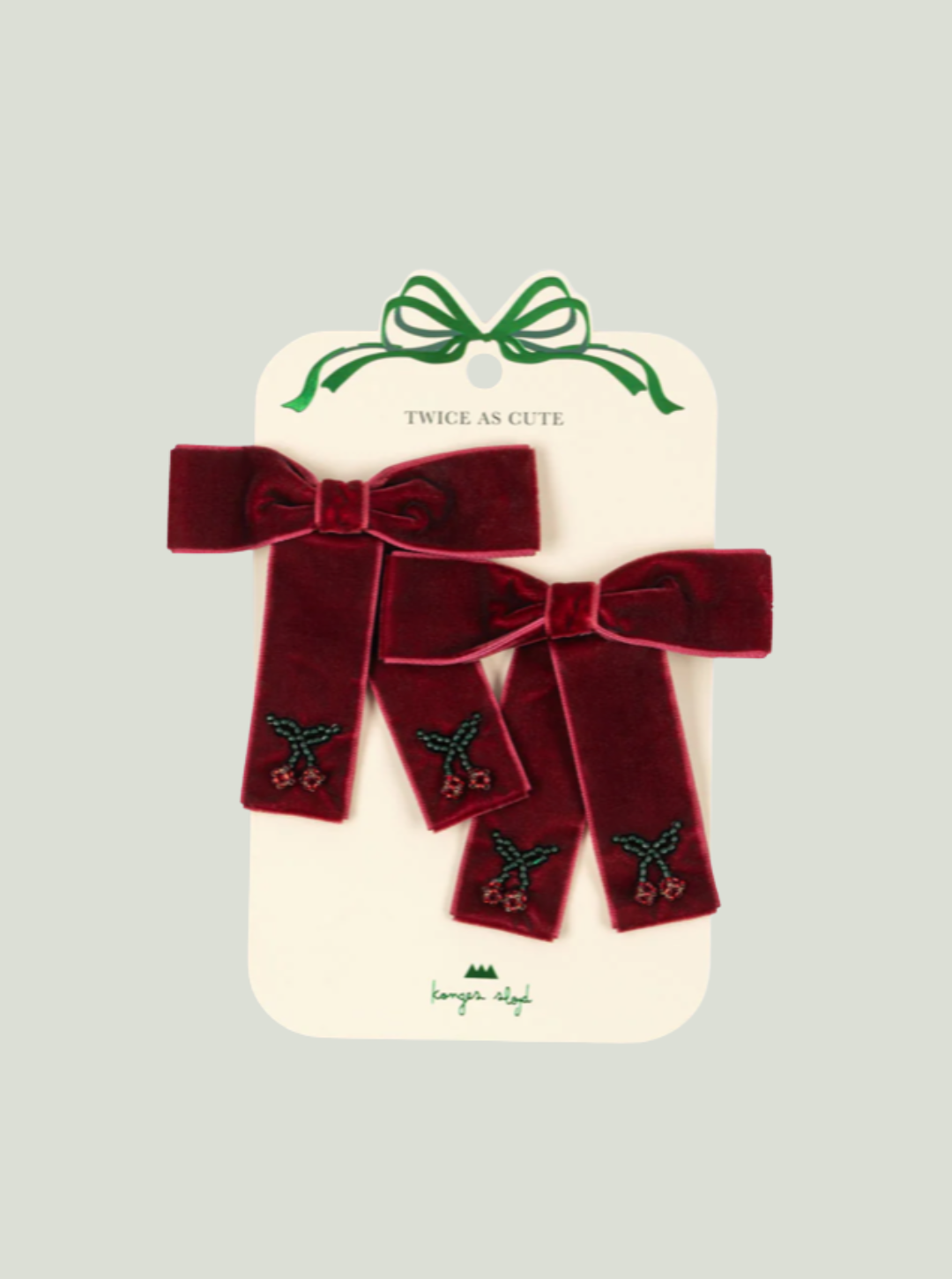 Spinka do włosów 2 PACK JULIETTE BOW HAIR CLIP RIO RED Konges Sløjd