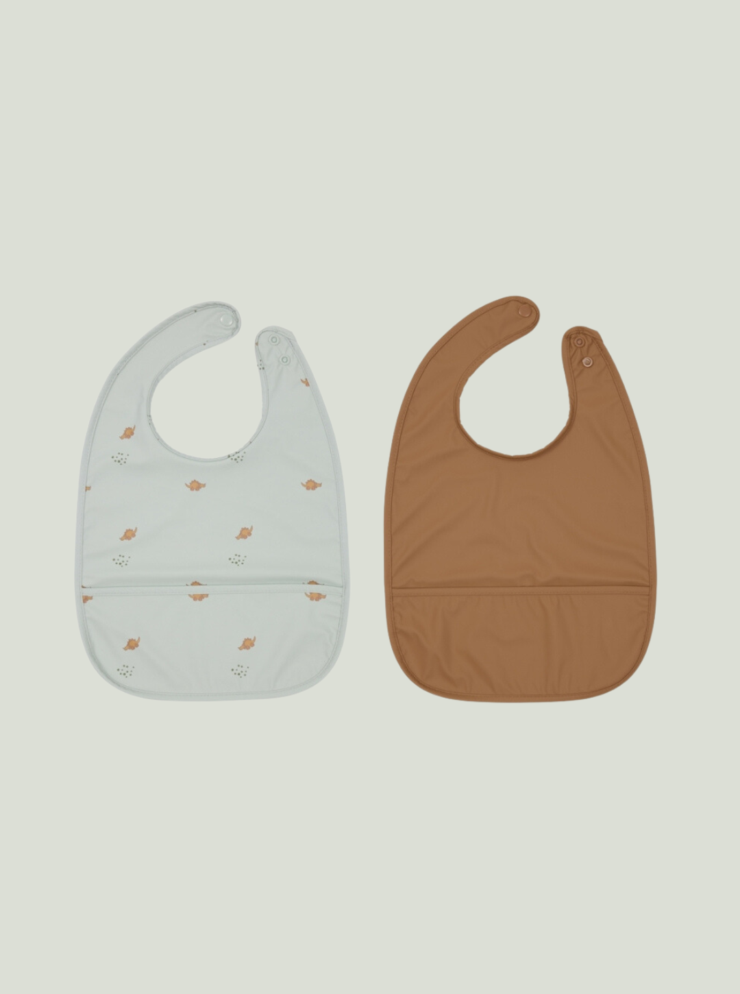 Śliniaczek Dino - 2 szt Dusty Green / Caramel OYOY