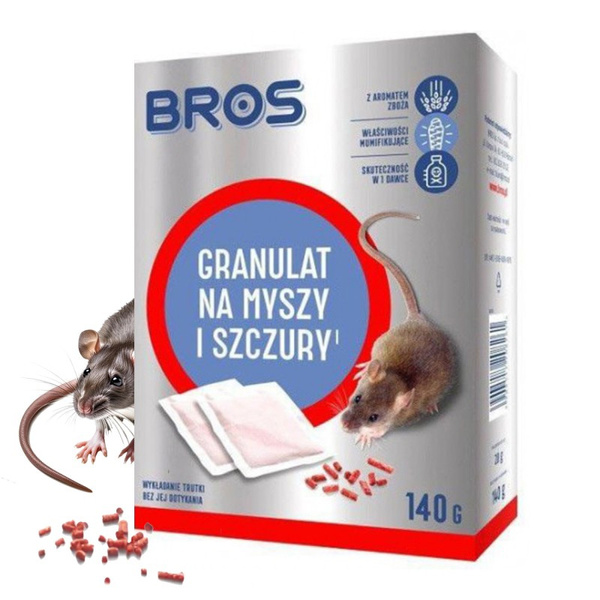 Granulat na myszy i szczury 140g Bros