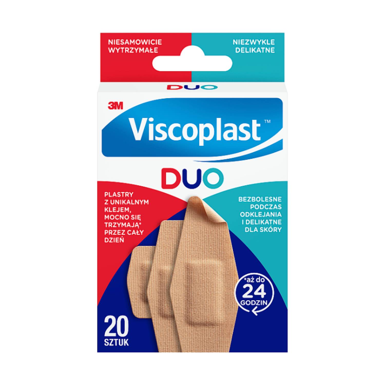 Viscoplast duo - zestaw plastrów w 3 rozmiarach, 20 sztuk