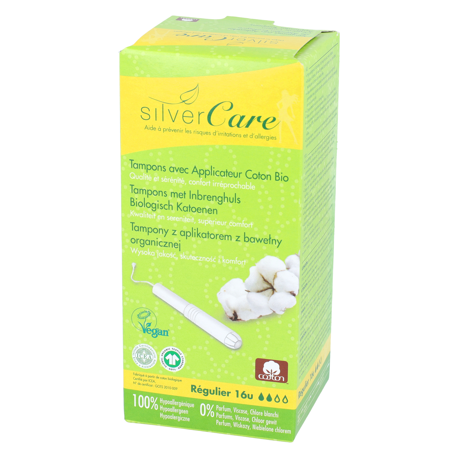 Masmi - tampony silver care regular, z aplikatorem, 16 sztuk