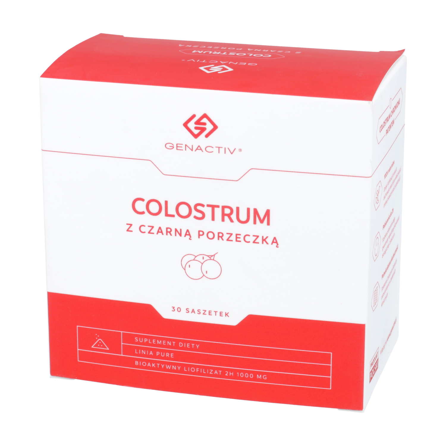 Genactiv colostrum z czarną porzeczką, 30 saszetek