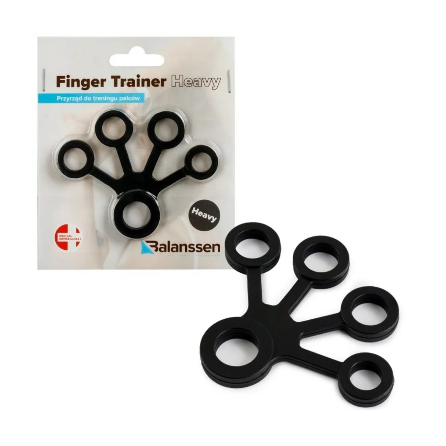 Balanssen finger trainer strong, przyrząd do rehabilitacji, ćwiczeń palców, czarny, 1 sztuka