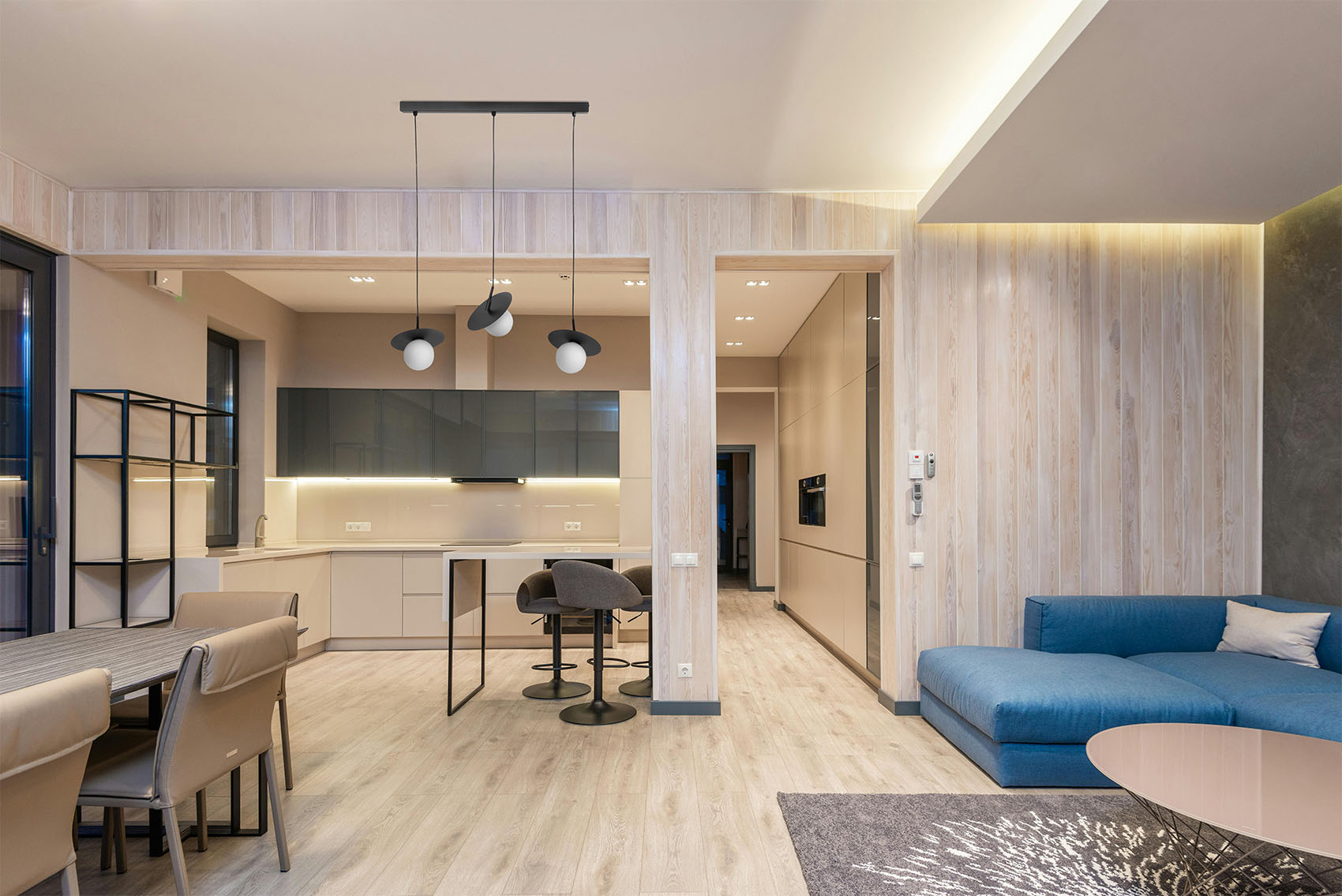 Kaja Sante lampa wisząca 3x10 W biała-czarna K-5374